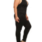 Plus Size Hot Halter Neckline Black Jumpsuit