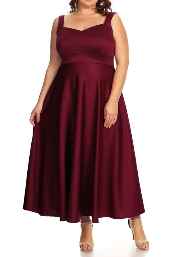 Plus Size Sleeveless Maxi Dress In A Relaxed Style With An A-line Silhouette - Plum