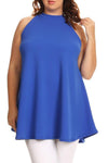 Plus Size Sleeveless Long Body Top With A Mock Neck [SALE]