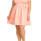 Plus Size Solid Short Dress Flare Silhouette With Short Sleeves