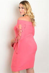 Plus Size Off The Shoulder Long Bell Lace Up