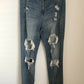 Distressed comfy denim jeans