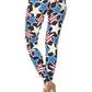 Striped and Solid Stars Printed Leggings