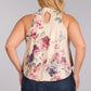 Plus Size Floral Printed Sleeveless Top In A Relaxed Fit - Tan