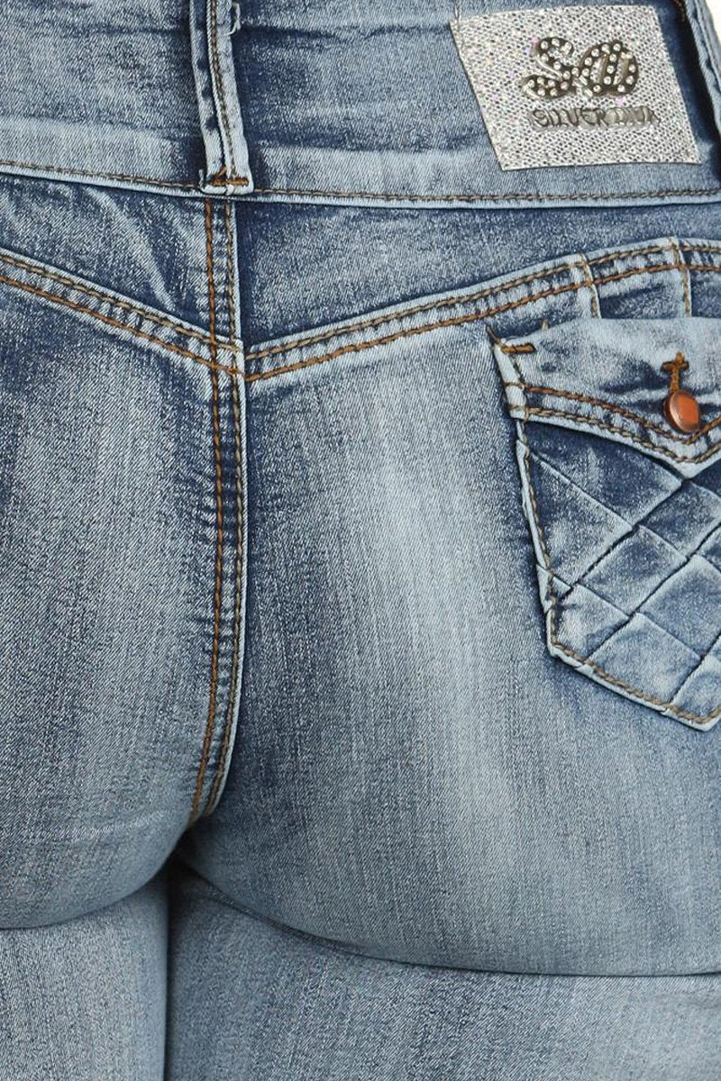 Plus Size Designer Pockets Booty Lifter Denim Jeans