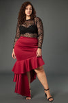 Plus Size Cascade Glam Ruffle Skirt