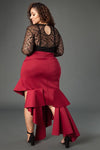 Plus Size Cascade Glam Ruffle Skirt