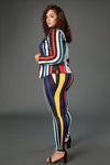 Plus Size Striped Suit Set