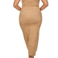 Plus Size Suede Strapless Body-con Midi Dress