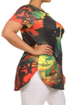 Plus Size Reggae Passion Graphic Rasta Top