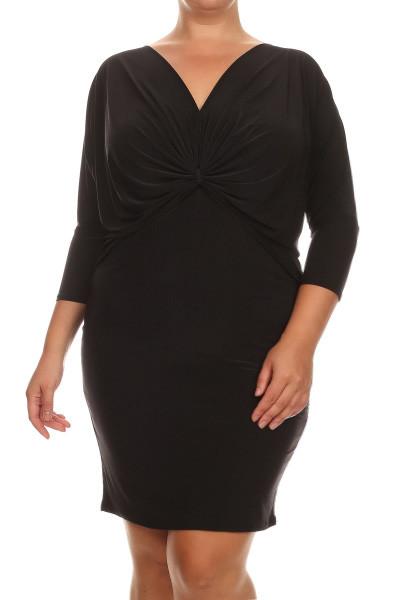 Plus Size Lovely Front Knot Dress