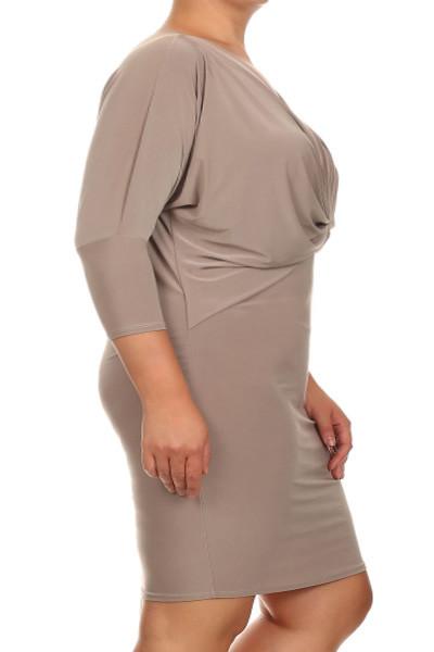 Plus Size Lovely Front Knot Dress