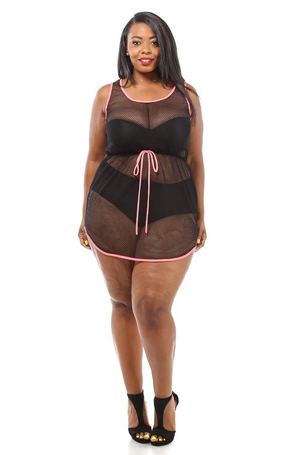 Plus Size Summer Hottie See Through Tank Dress