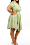 Plus Size Sexy In V Cut Flowy Skater Dress [SALE]