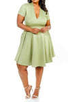 Plus Size Sexy In V Cut Flowy Skater Dress [SALE]