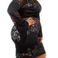 Plus Size Lacey Layered Fitted Dress - Black