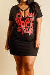 Plus Size Rock In Style Key-Hole Tunic