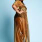 Plus Size Metallic Cocktail Long Sheer Robe