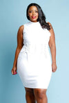 Plus Size Classy Chic Tie Up Waist Bodycon Dress