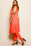 Plus Size Solid Sleeveless Tunic Legging Set