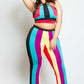 Plus Size Colorful Striped Two Piece Set [SALE]