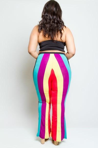 Plus Size Colorful Striped Two Piece Set [SALE]