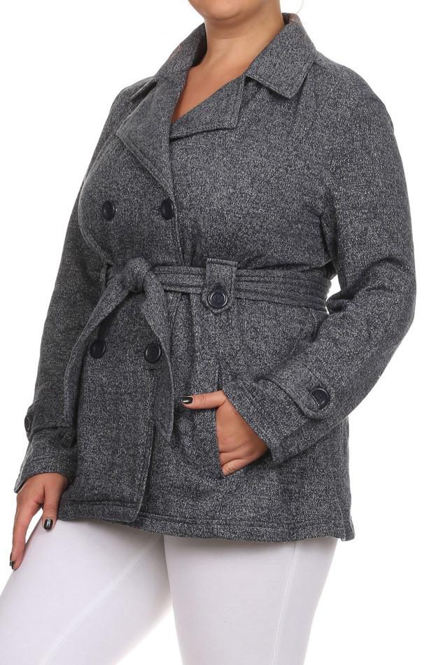 Plus Size Melange French Terry Jacket