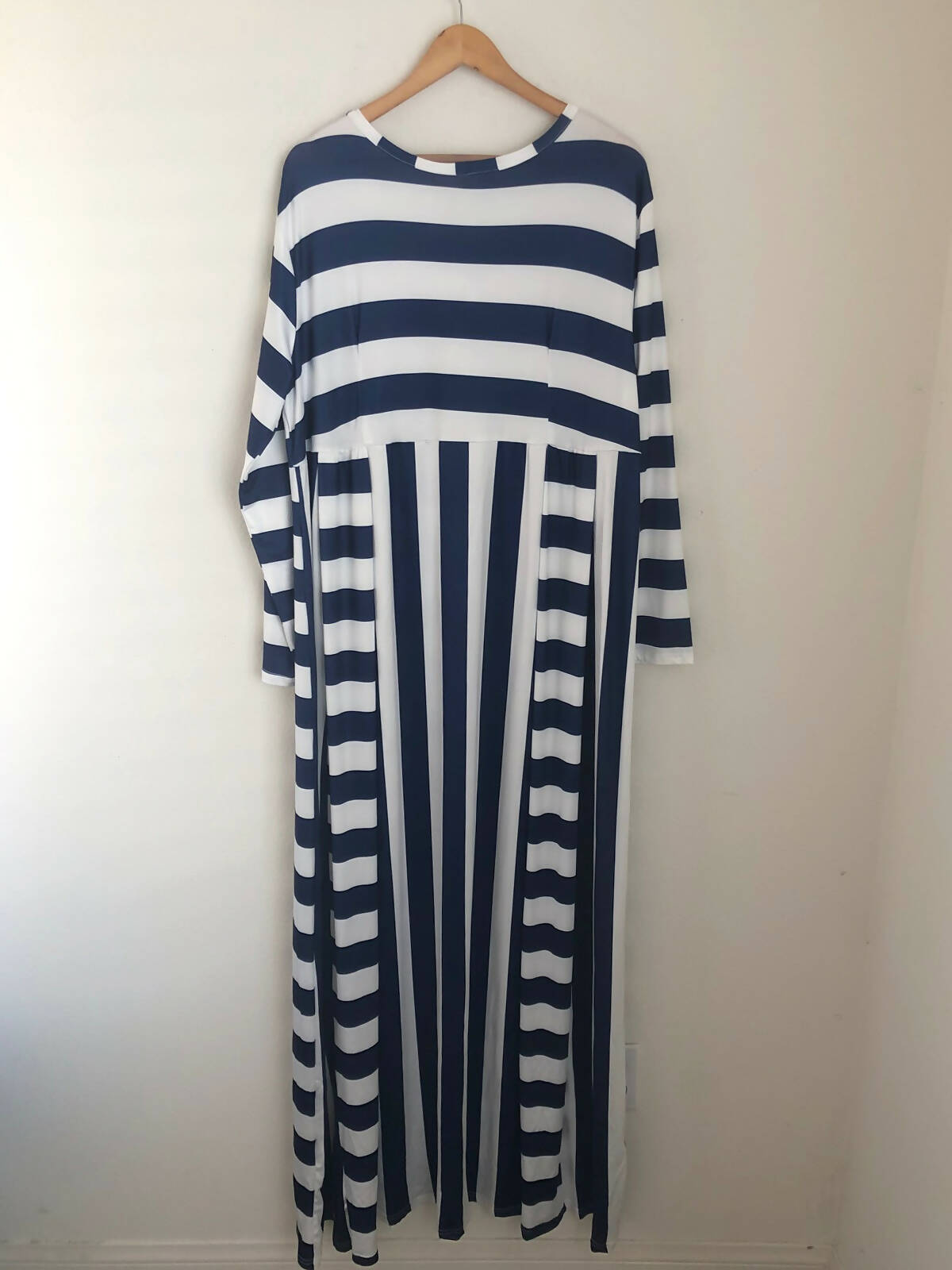 Blue stripe maxi dress