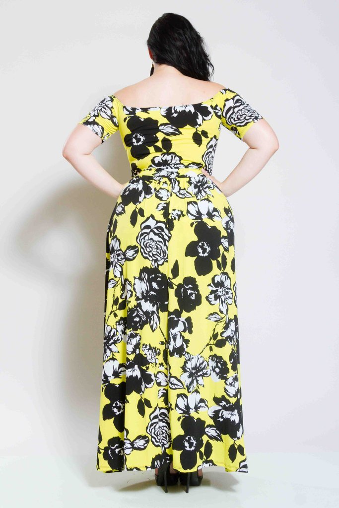 Plus Size Gorgeous Floral Maxi Dress with Slits