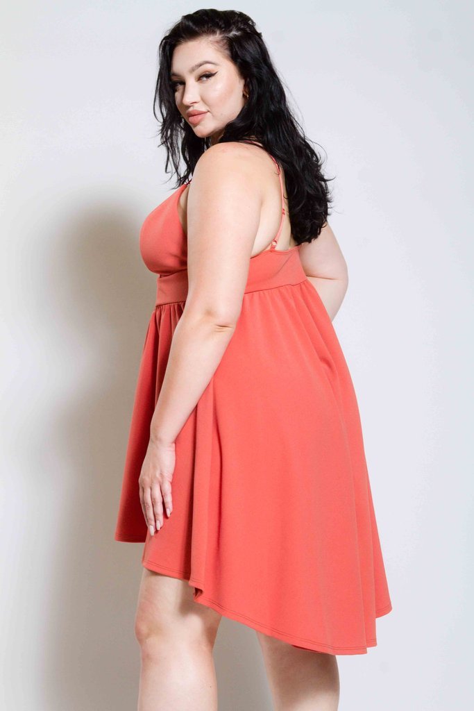 Plus Size Plunged Skater Dress