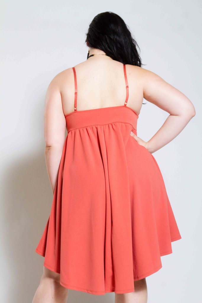 Plus Size Plunged Skater Dress
