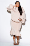 Plus Size Cool Hoodie and Skirt Two Piece