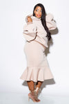 Plus Size Cool Hoodie and Skirt Two Piece