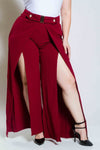 Plus Size Slit Palazzo Maxi Pants