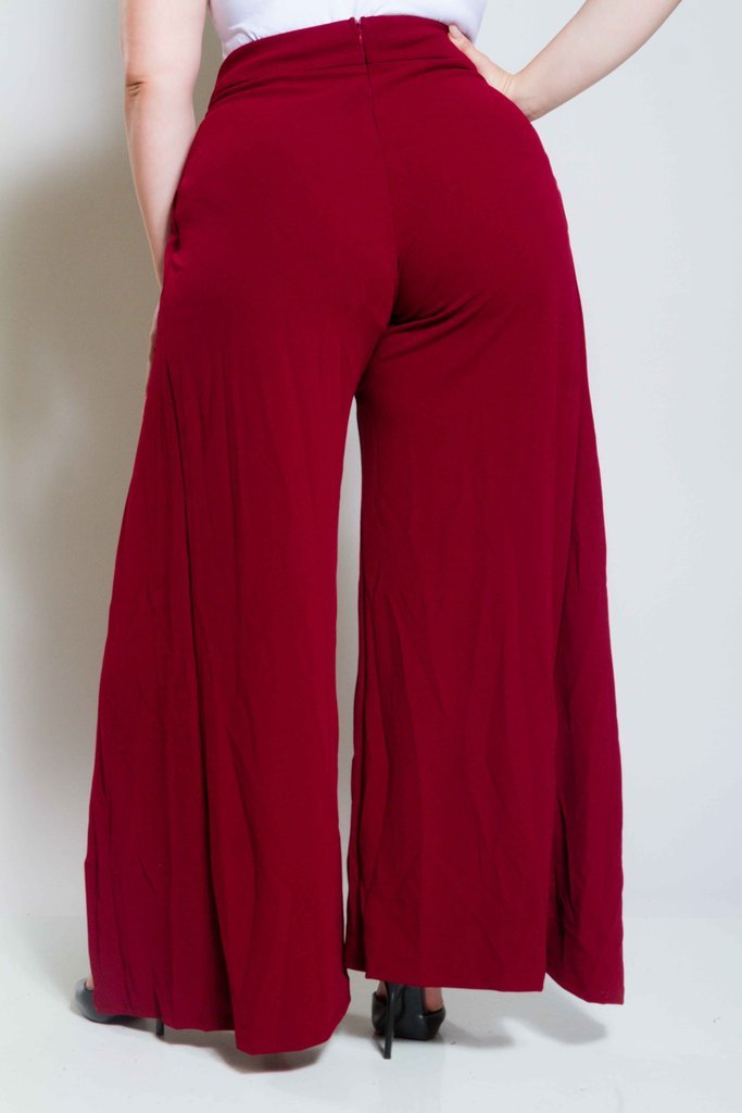 Plus Size Slit Palazzo Maxi Pants