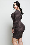 Plus Size Ruched Glitter Knit