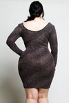 Plus Size Ruched Glitter Knit
