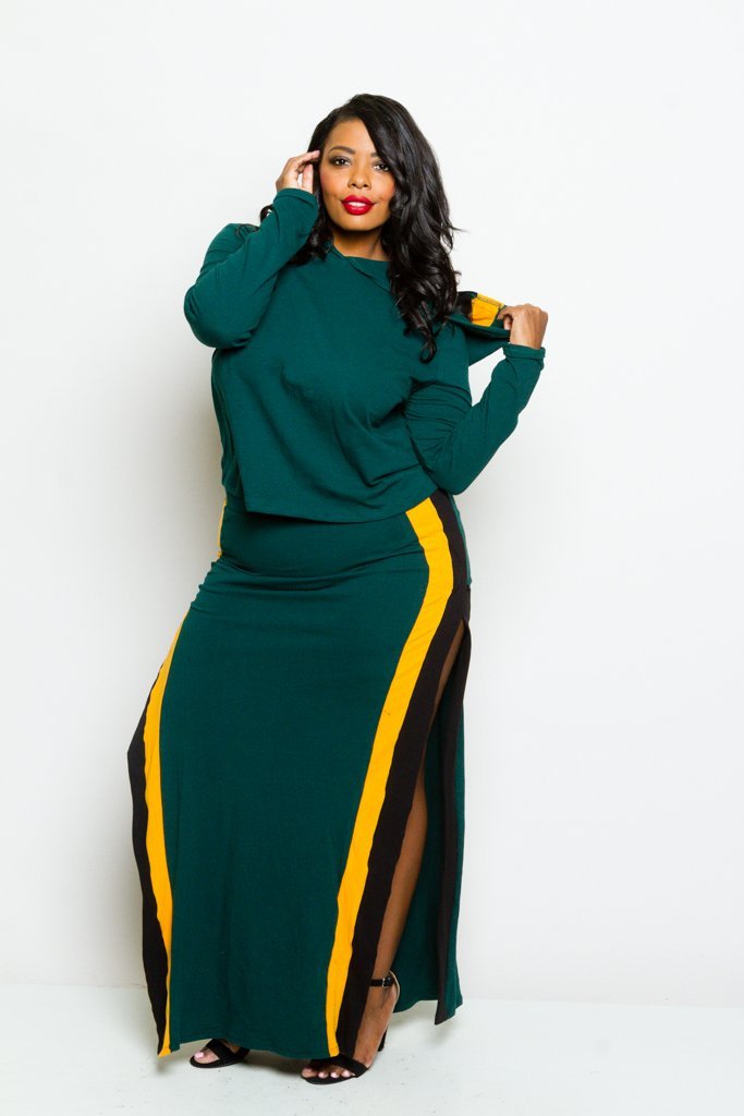 Plus Size Cool Hoodie Skirt Set