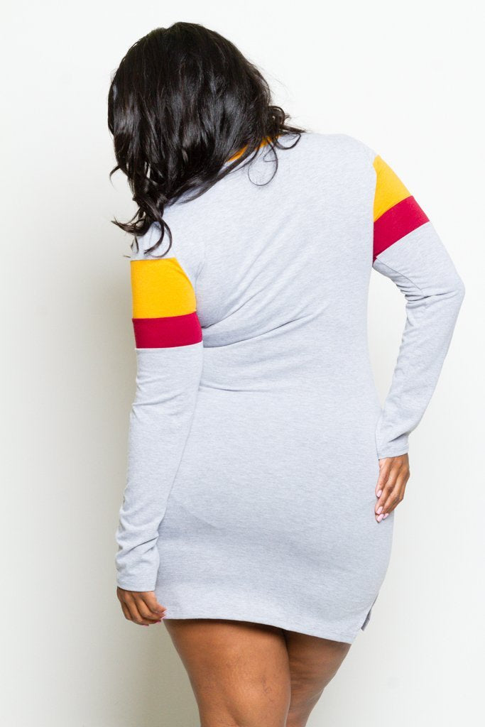 Plus Size Perfect Colorblock Shirt Dress