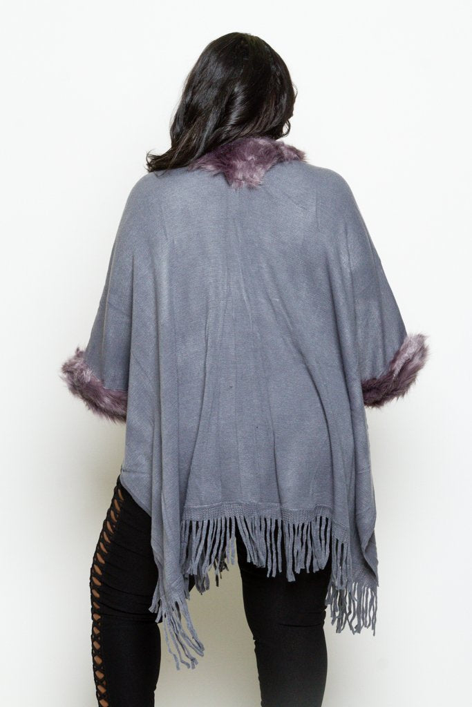 Plus Size Sleek Faux Fur Winter Kimono