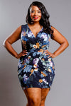 Plus Size Floral Wrapped Mini Dress