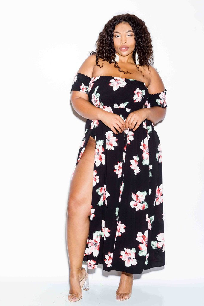 Plus Size Smocked Gorgeous Floral Maxi Dress