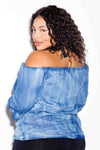 Plus Size Sexy Off Shoulder Denim Blouse