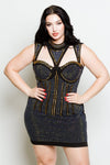 Plus Size Studded Slay Goddess Mini Dress