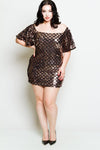 Plus Size Sexy Off Shoulder Sparkling Sequin Dress