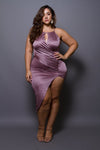 Plus Size Silky Flirty Asymmetric Midi Dress [SALE]