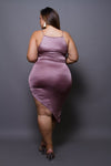 Plus Size Silky Flirty Asymmetric Midi Dress [SALE]