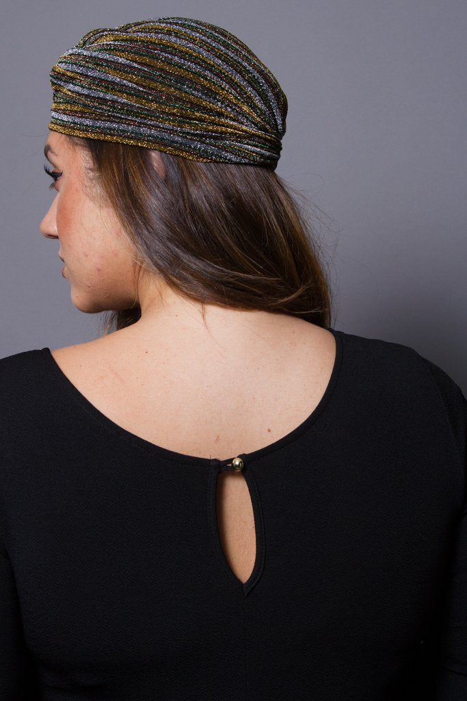 Textured Metallic Turban [Final Sale Item]