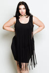 Plus Size Sexy Bodycon Pretty Flowy Fringe Mini Dress