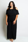 Plus Size Cold Shoulder Jumpsuit